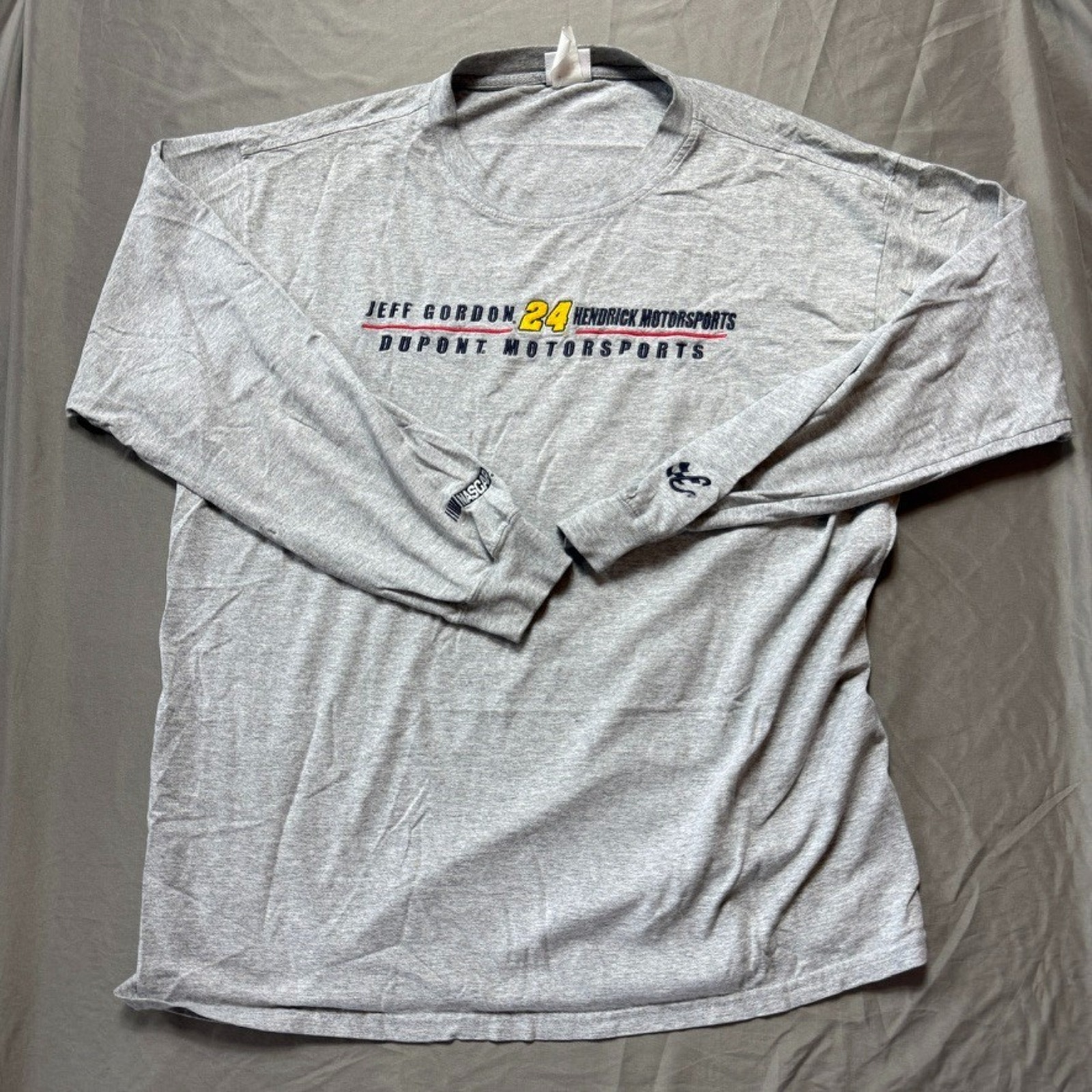Jeff Gordon Racing Long Sleeve Shirt Large Gray Hendrick Motorsports 24 Dupont